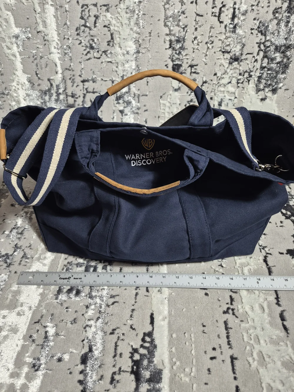 Warner Bros. Studio Discovery canvas utility bag blue RARE💥 Official Duffle Bag